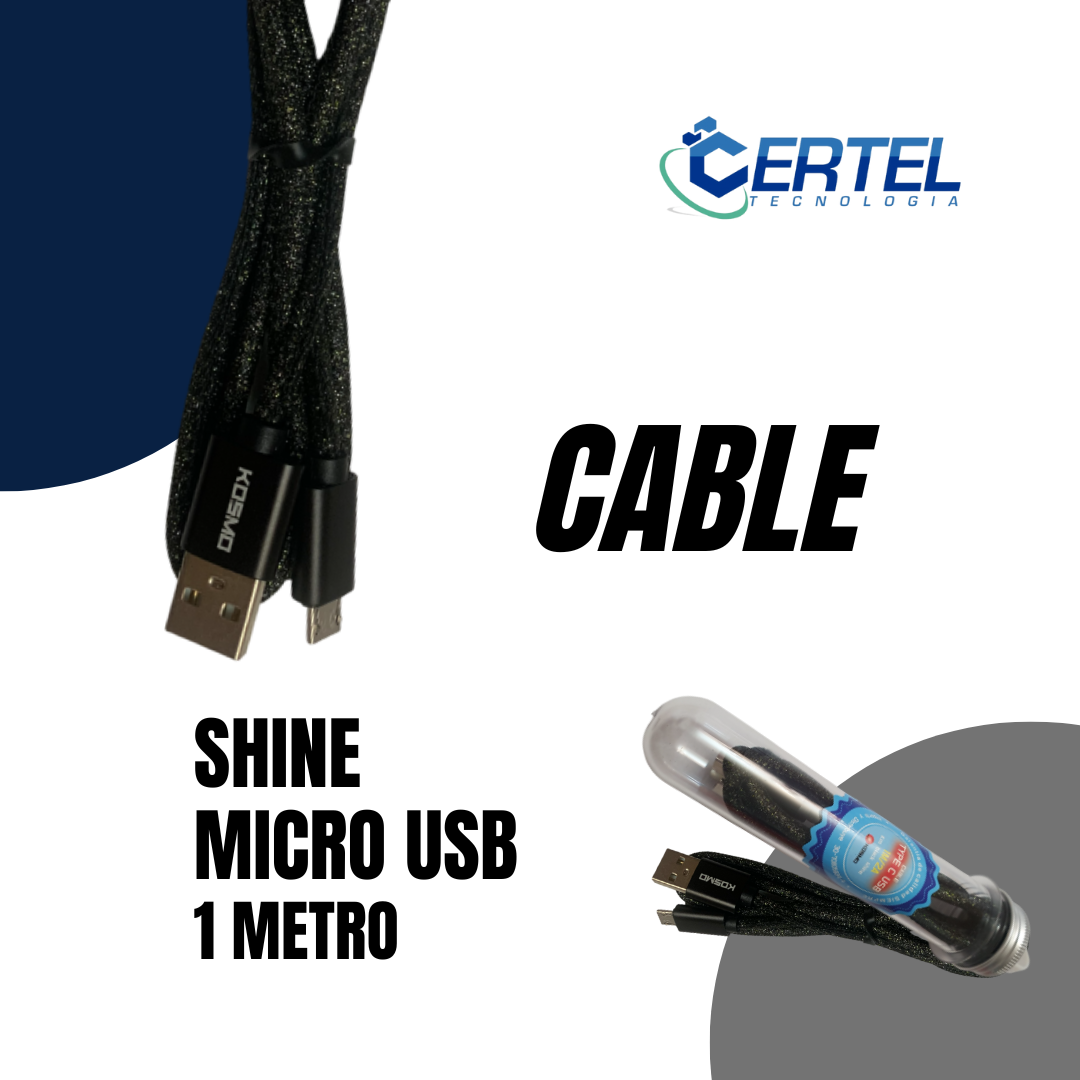 Cable Kosmo Tubo Shine Micro usb de 1 metro