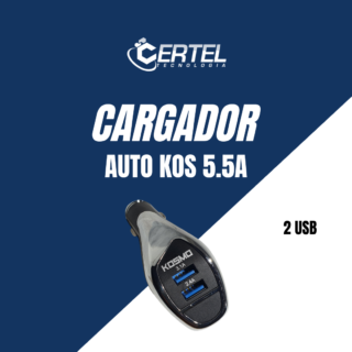 Cargador de Celular Kosmo para Auto Dual 12V A usb de 5.5A