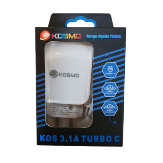 Cargador Kosmo Turbo 3.1A Tipo C con Cable