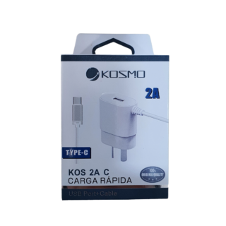 Cargador Kosmo Tipo C de 2A con Cable Incluido