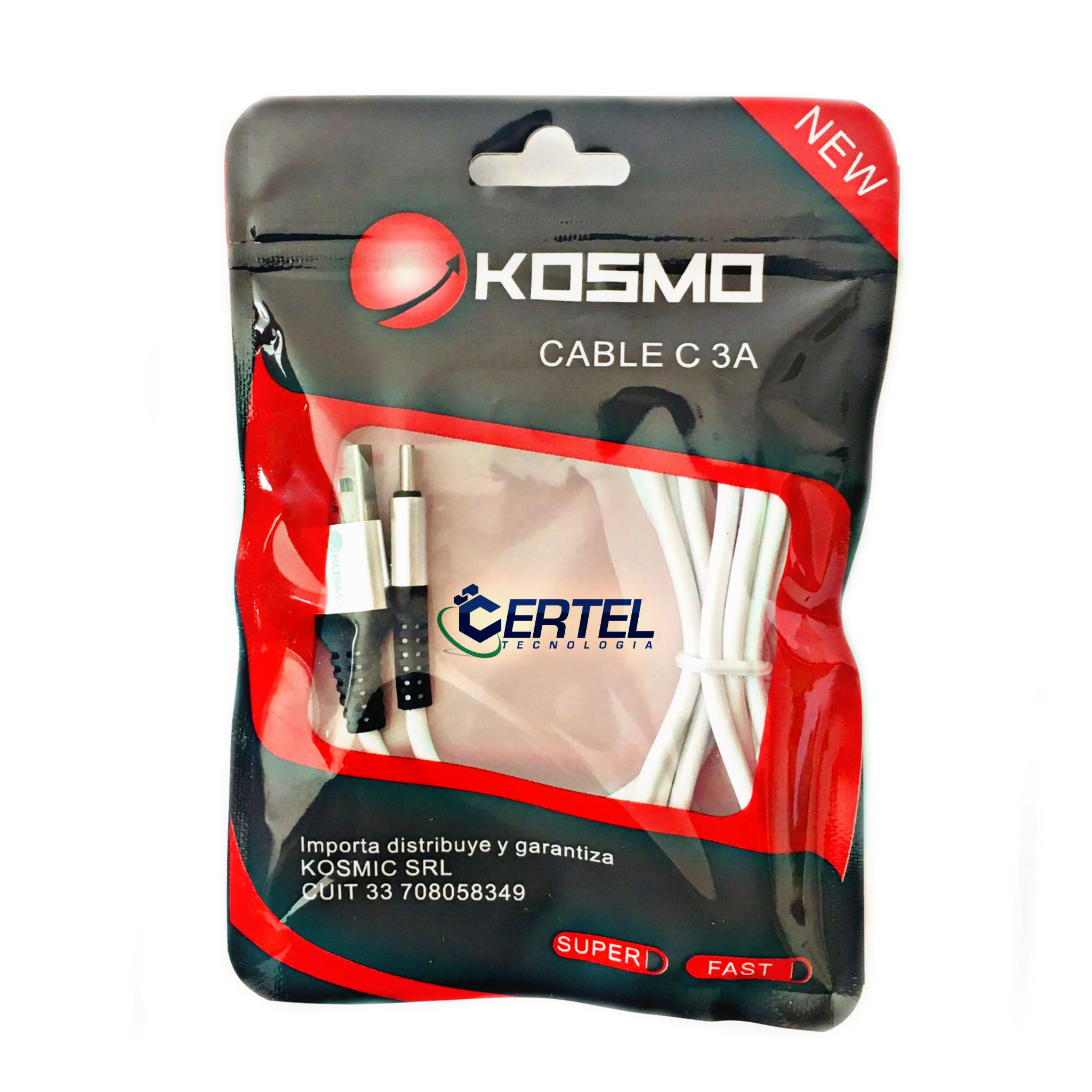 Cable Kosmo Tipo C de 3.0A de 1 metro